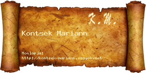 Kontsek Mariann névjegykártya